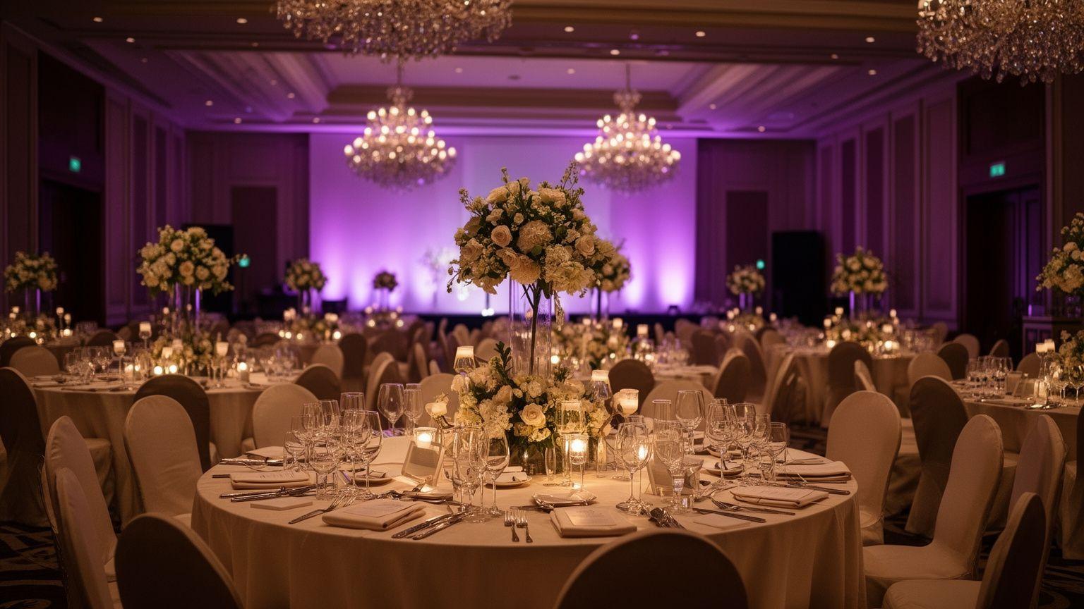 Elegant gala dinner staged in a Kuala Lumpur ballroom