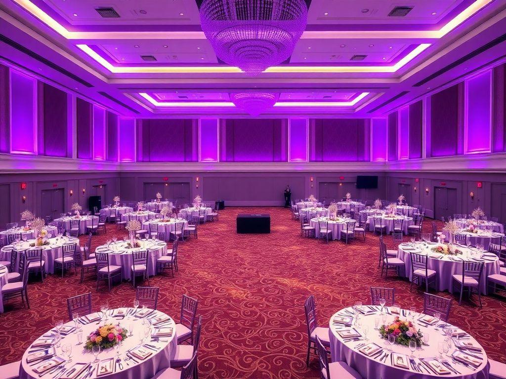 Ballroom banquet styled for an award night