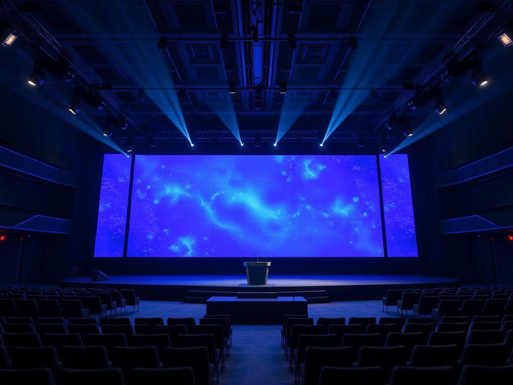 Conference main stage with large LED backdrop